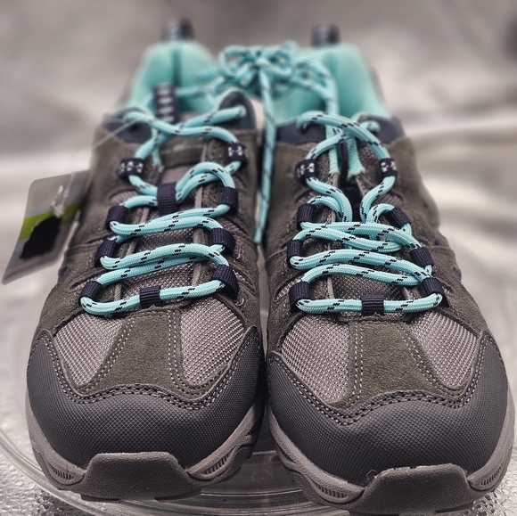 H Eddie Bauer RoseBurg womens 8 Sneakers Shoes Grey Teal Turquoise Vibe NWT - Picture 5 of 10